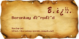 Boronkay Árpád névjegykártya
